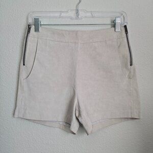 Willow & Clay 100% Leather Shorts Zip Closure Lined Stone Color Size XS